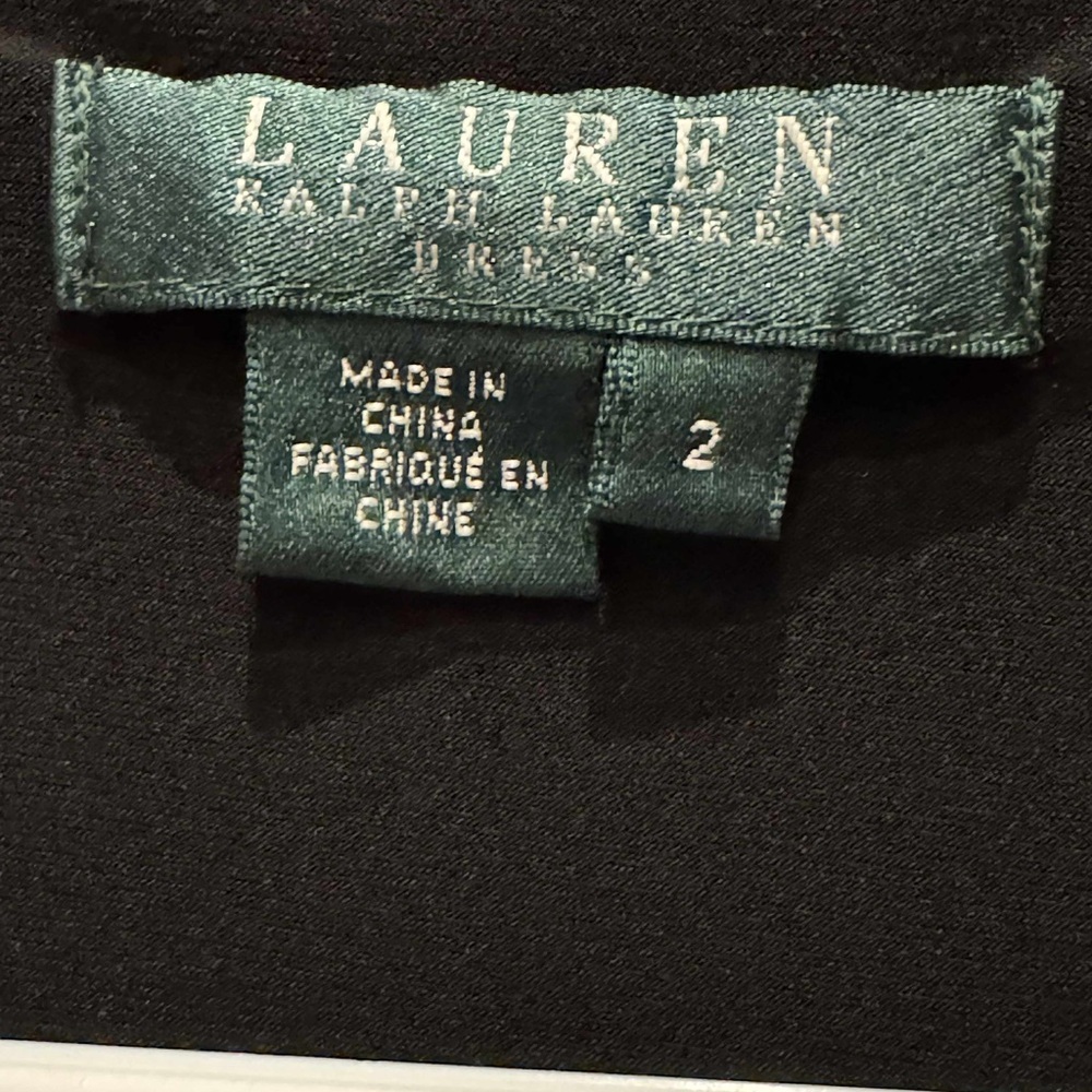 Ralph Lauren Black Asymmetrical Dress size 2 pit to pit 14in length 35in - Picture 4 of 7